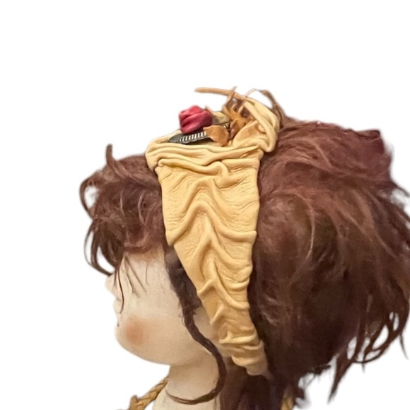 Embellished Tan Custom Leather Headband - Picture 7 of 8